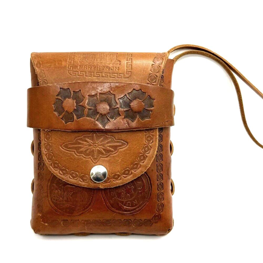 Vintage Leather Clutch Wristlet Large Belt Loop Western Boho